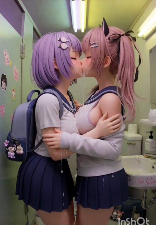 女學生親吻角色扮演動畫合輯