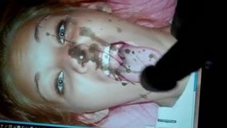 All over her face tongue out - cum on screen