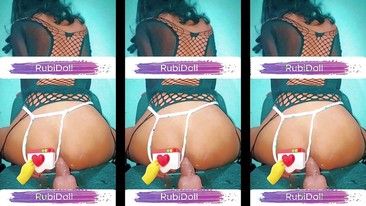 Rubidoll penetrates her small pussy with a BBC dildo