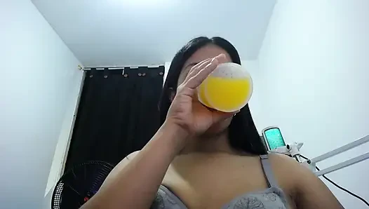"My first show in front of the webcam - Undressing for you"