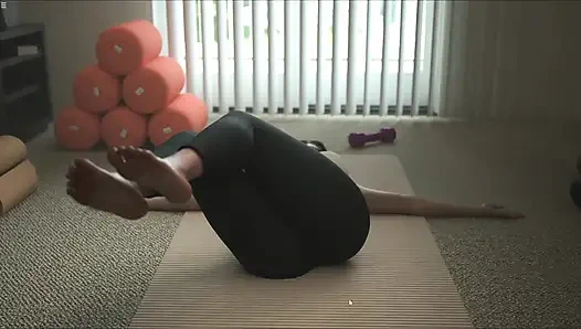 Japanese Stepmom Doing Yoga And Showing Her Boobs Cleavage