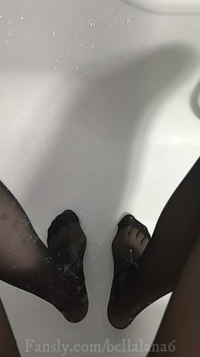 Teacher is squirting all over her boots and nylon feet | Clip 1
