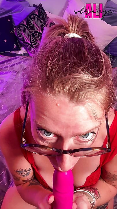 Blonde in Red Edging Session Ends with a Massive Orgasm