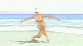 Christie doa naakt op strandvideo