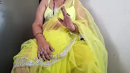 Limon rengi sari içinde tabubreakers shilpa