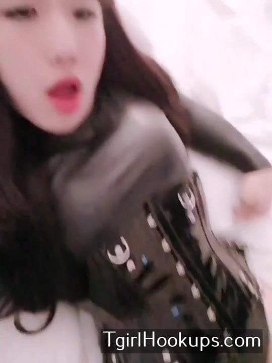 Sexy Shemale Slut Jerking Cock