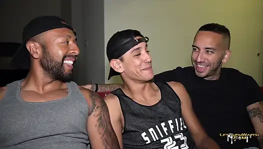 2 Fat Cocks Fuck Bareback Gay Group Sex