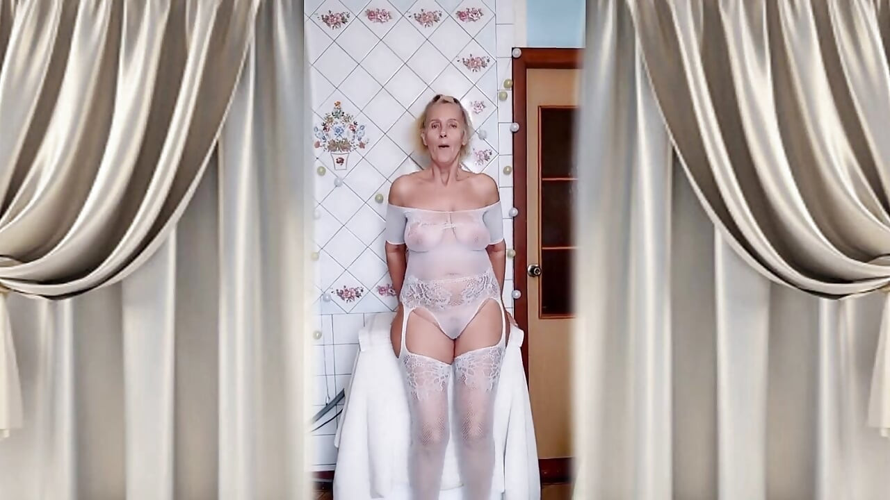 Flirting in a White Transparent Bodysuit Turns Into Hot Masturbation