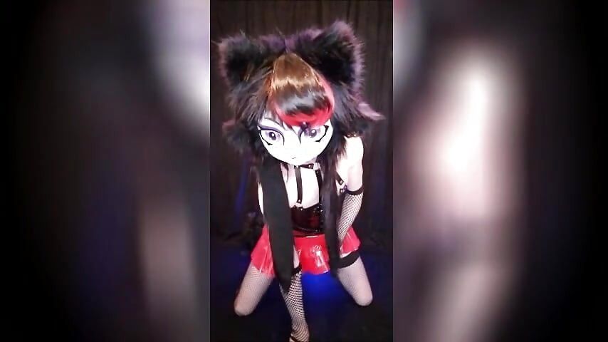 Big glowstick for Kigurumi Furry Nyras ass