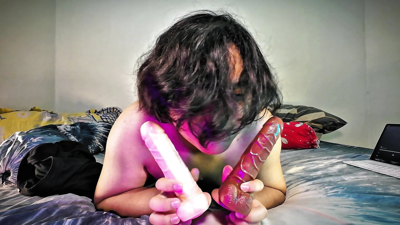 Vey Puffy: Completely Stuffed! Amateur Femboy Stretching His Big Backside with Two Toys.