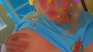 Egirl plays with her big boobs