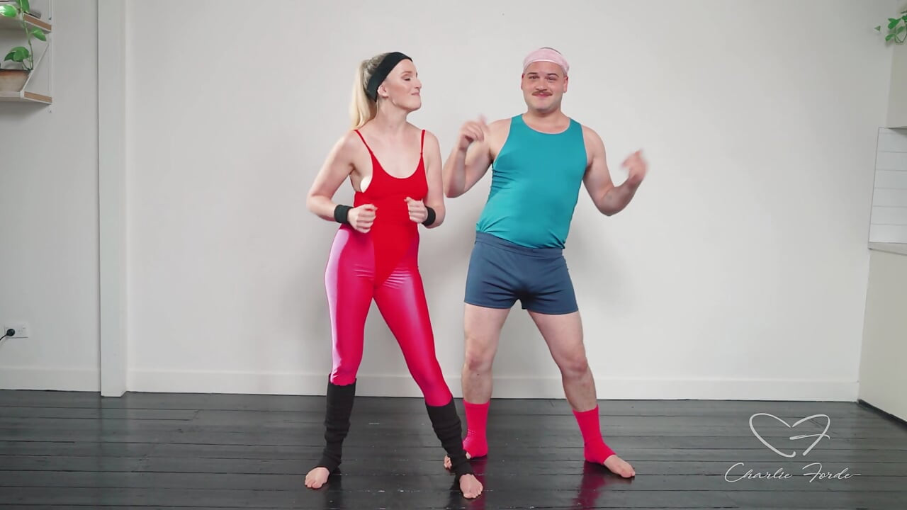 ออกกําลังกายชุดควยที่มี charlie forde, woody alyx