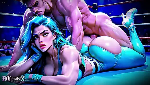 (4K) AI 3D Animated - Green Hair Bimbo Slut Gets Titfucked & Fucked Hard in Wrestling Ring (AI Visuals X)