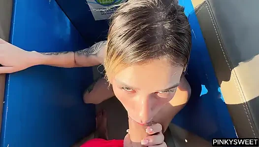 On Vacation at the Beach with Stepbrother and We End up Having Sex, Big Cumshot in My Pink Pussy