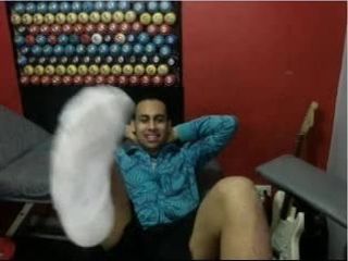 Straight guys feet on webcam #147