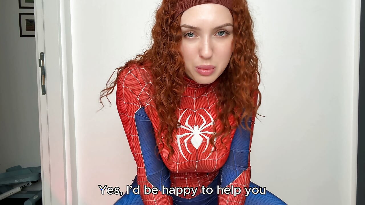 JOI Spider-girl Curvy Mary Jane moli te da svršiš na njeno lice.pov instrukcija