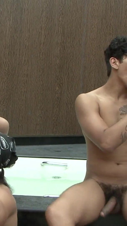 Thrilling moment from "2 hot guys, tranny and cute chick have bi 4some"