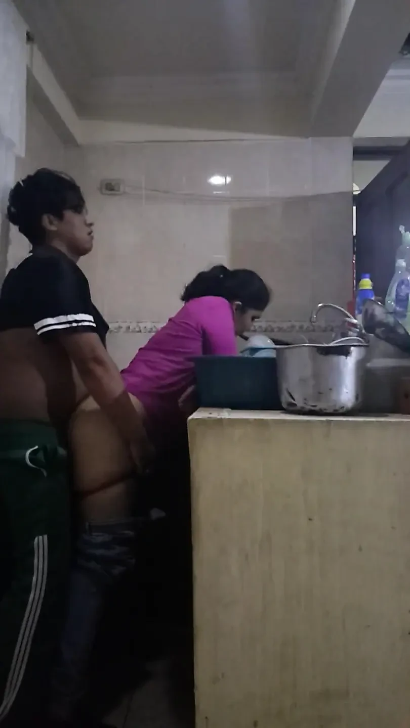 Employee Fucking and Sucking When She Washes Dirty Dishes