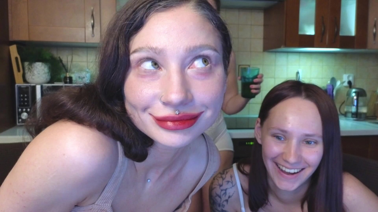 cuties are having fun, playing around and making ahagao)))