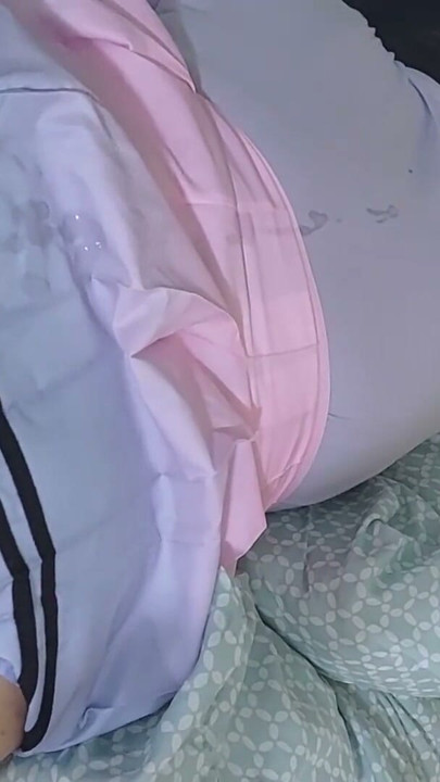 Schoolgirl wets the bed with tremendous squirt while begging for more cock | Clip 2