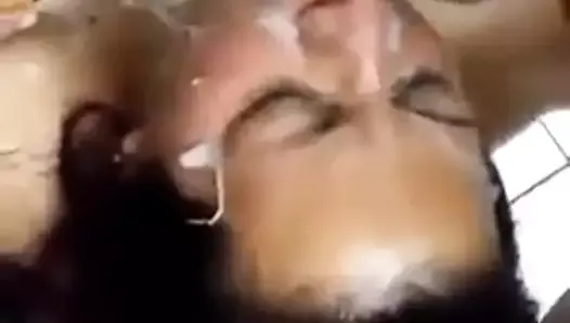 Gangbang with cum on face