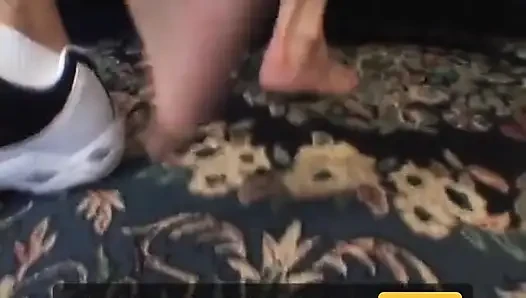 Horny brunette sucks a hard thick cock on the pool table