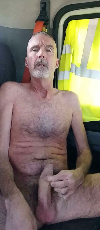 risky naked cum in truck side of road | Clip 1