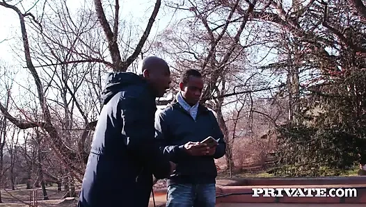 Adelle Sabelle celebrates her recent divorce with a wild interracial threesome!