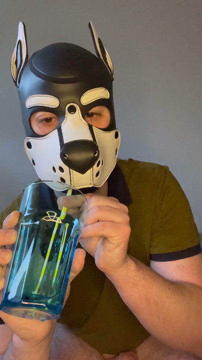 Puppy (Pupplay) drinks his own piss and then his load | Clip 1