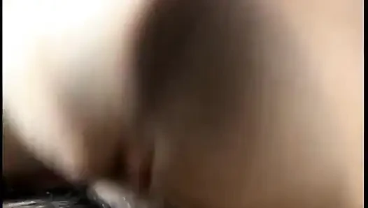 Brunette takes cock in her tight pussy while laying on bed