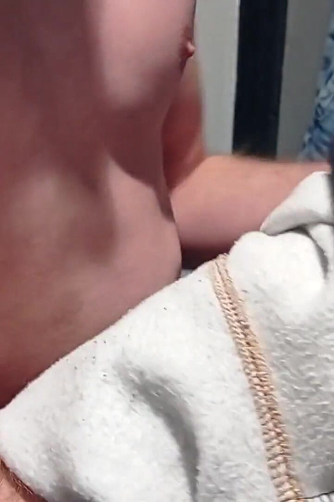 Guy jerking off in fitting room