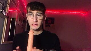 LEAKED Glasses Twink Video to his Crush! Blowjob ASMR gag