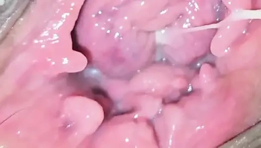 Camera in Vagina, Cervix POV, Creampie