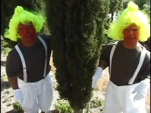 Blonde girl gets hard fucked by midgets