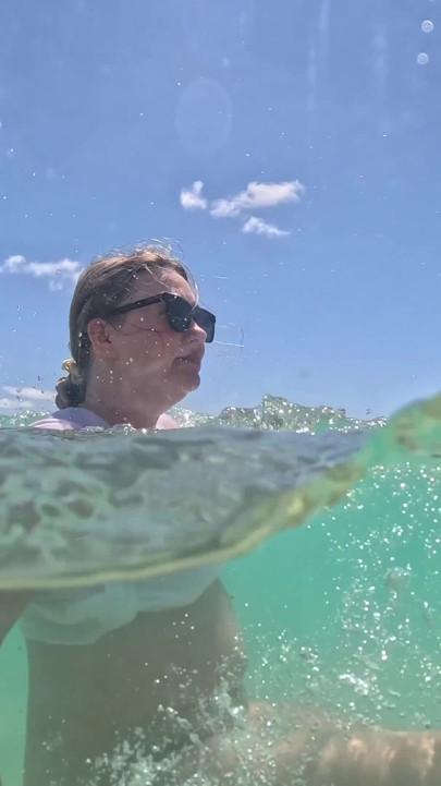 MILF Underwater in Sheer White T-shirt No Panties, Bare Pussy & Ass Close-ups