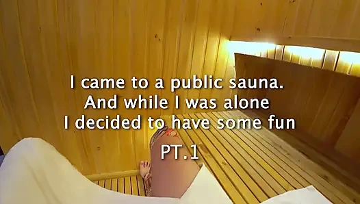 ÖFFENTLICHE SAUNA # 1: Ich bin allein mit zwei versauten mädchen, die mich zum kommen bringen. Handjob 4 hände