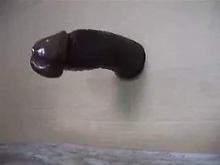 UNCUT BBC BUSTIN A NUTT THRU A GLORYHOLE