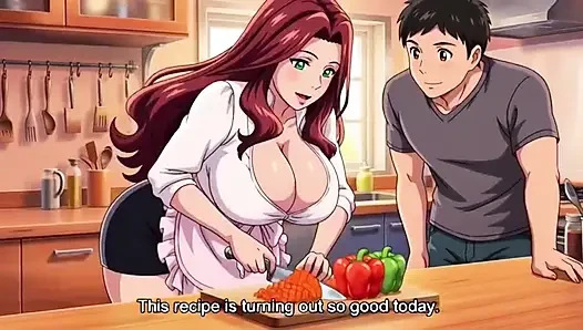Big boobs stepmom seduced by stepson in kitchen