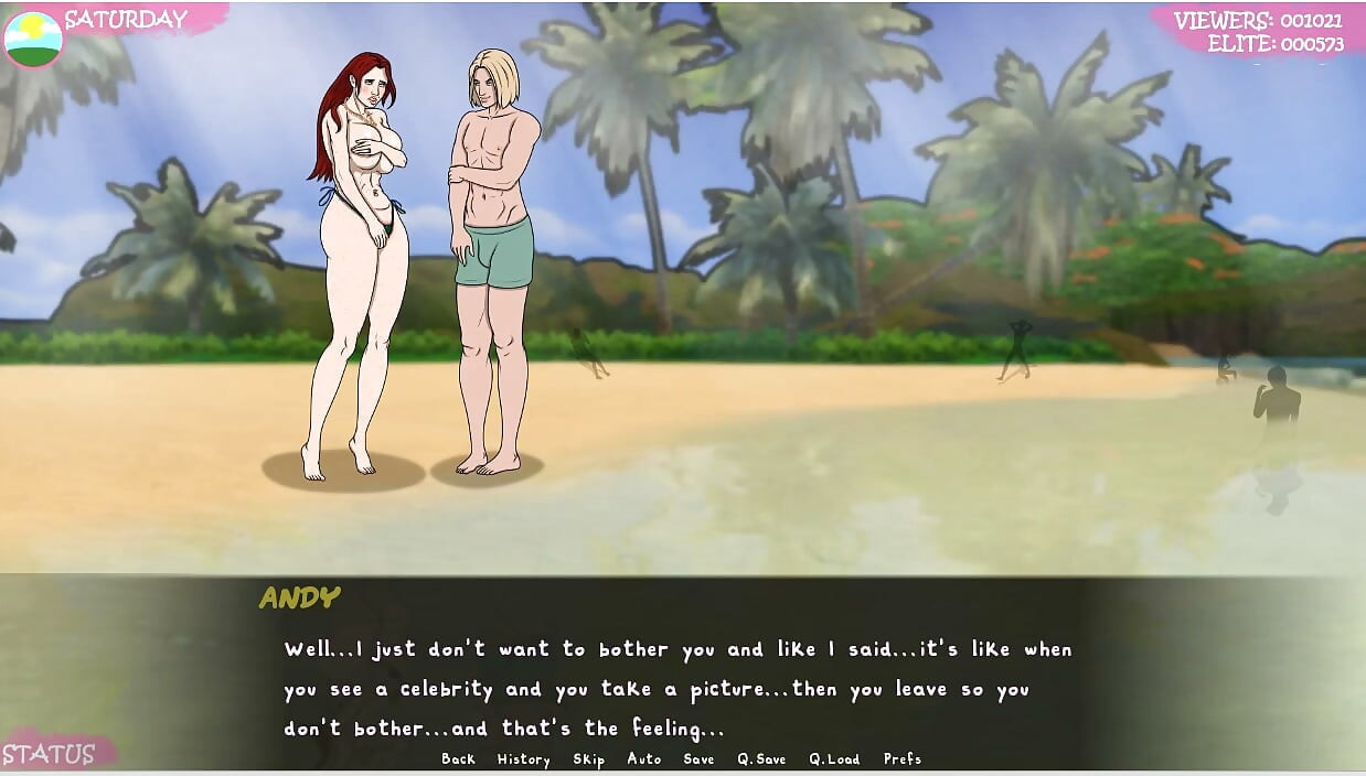 Lust Town - Lt - Gameplay - Roleplay - Nudity in Beach - Saggy Breast Topless with Big Nipples - Teasing Stranger in the Beach