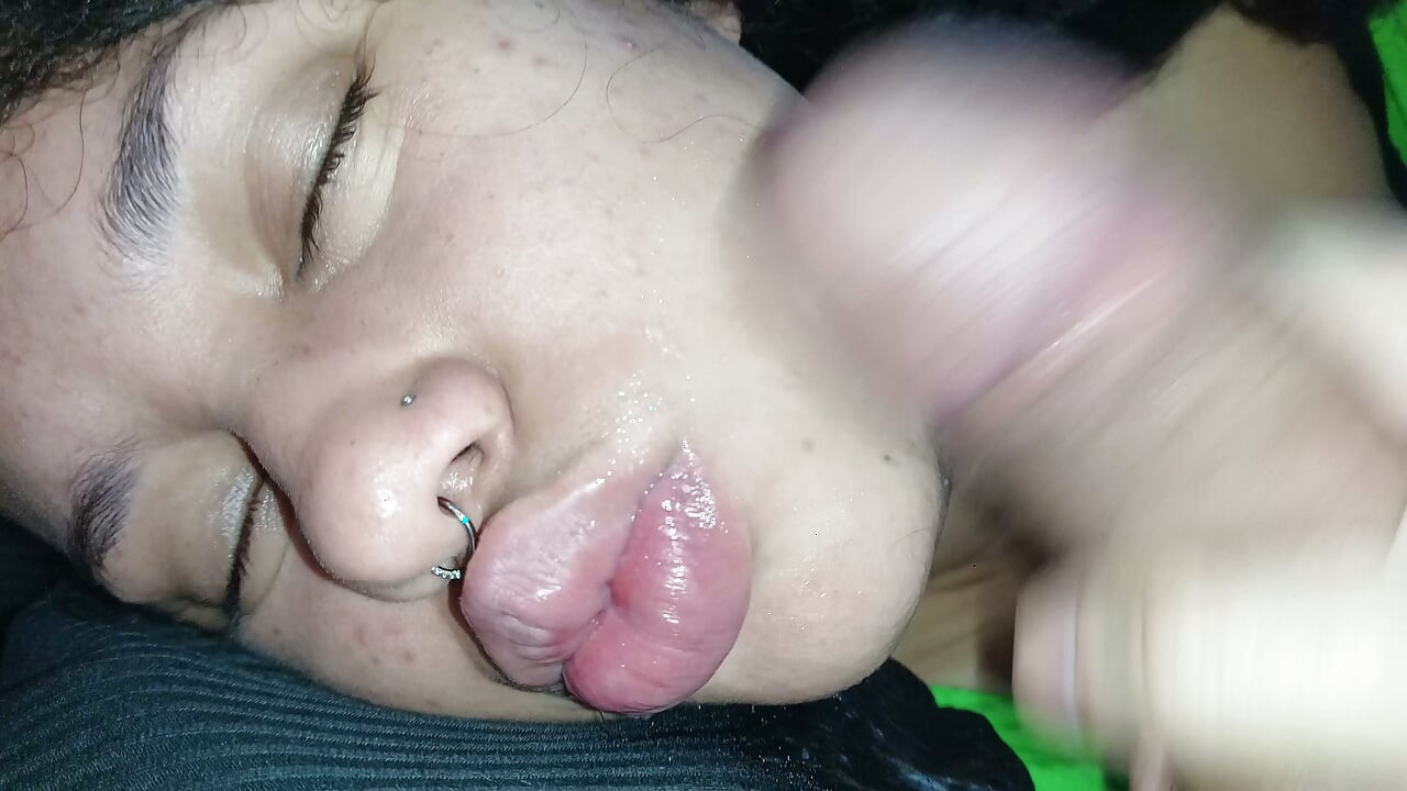 2 creampies in the slut's mouth,  the cuckold can't resist the best blowjob ever.