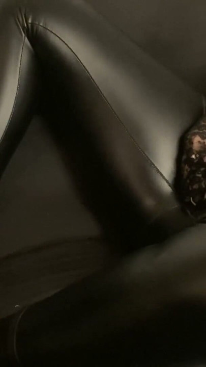 Black High Heel Mules and Leggings Fetish Masturbation | Clip 3