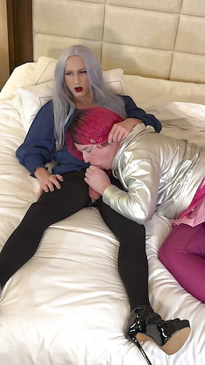 Gorgeous Femboy Goddess Gets Blowjob From Trans Kelsey Masters - Compilation 1