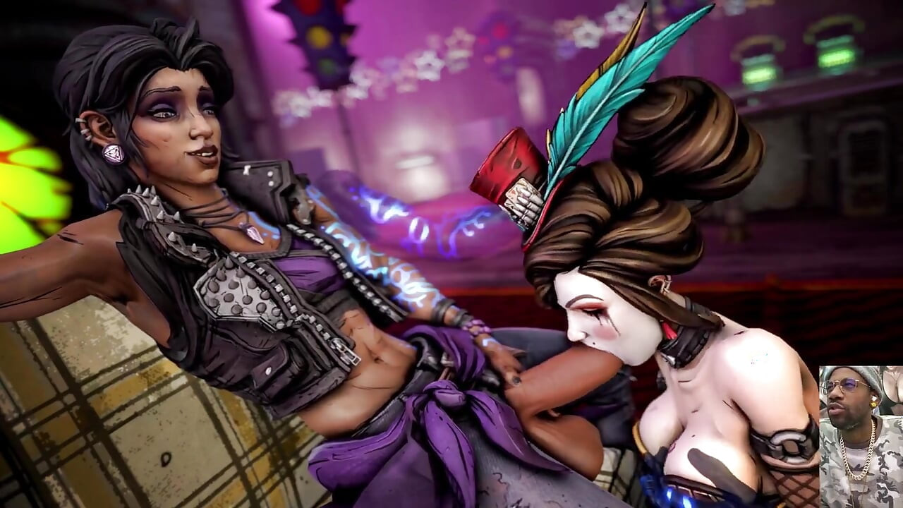 两个清扫荡妇舔舐一个大奶子变性大黑屌, 疯狂的 Moxxi 深喉 amara 的鸡巴