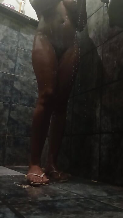 Hot girl taking a shower