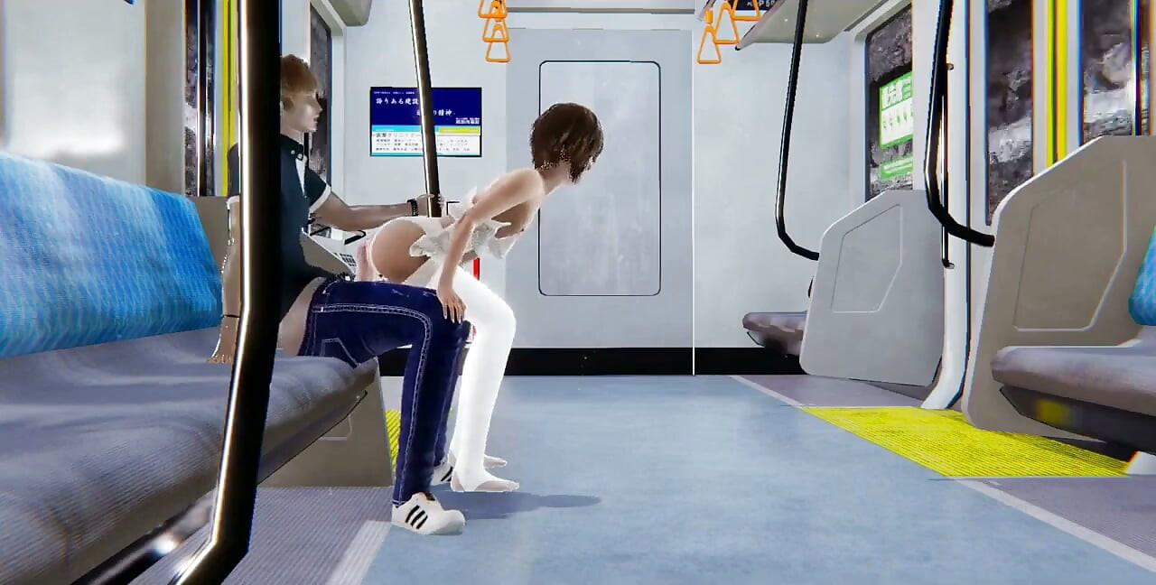Femboy Rubs His Ass Against a Passenger's Cock on the Subway