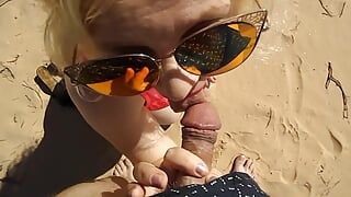 Blowjob on beach