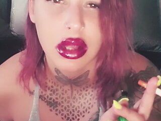 Perfectly painted lips smoking fetish to get you craving me!