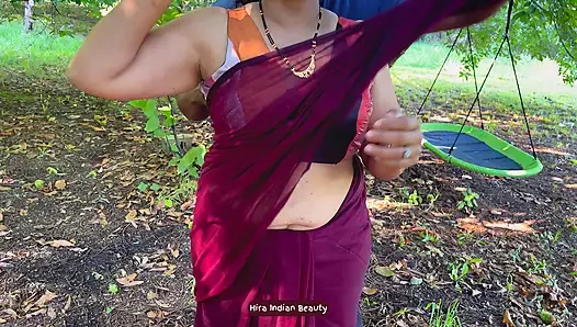 Face fucking my Best Friend's Wife. Cheating Saree Sex in Outdoor. Deepthroat Milf