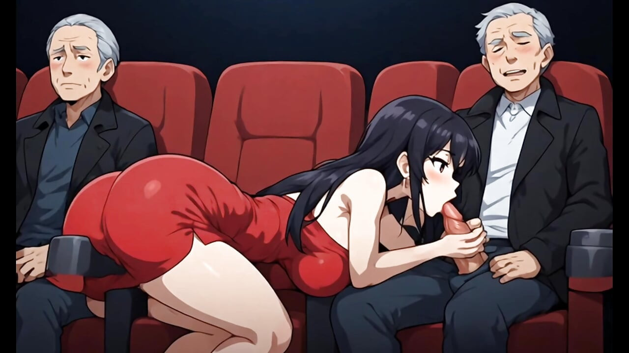 The three of them at a public movie theater.