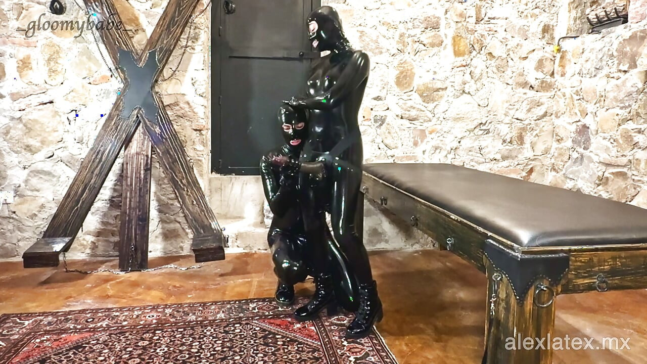 Gloomy's Big Dildo Domination T1: Kneeling for Goddess - Alex Latex